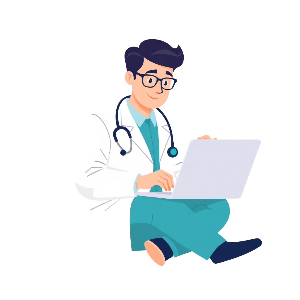 Doctor using Prescrio on a laptop